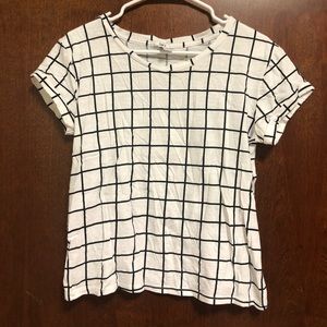 Bar III Women's Small Black and White Striped Top